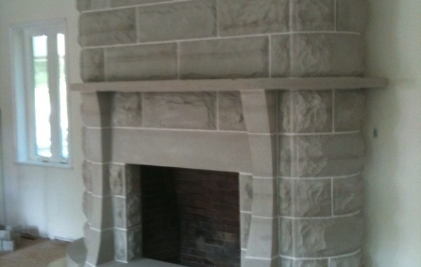 Sandstone Fireplace Wall
